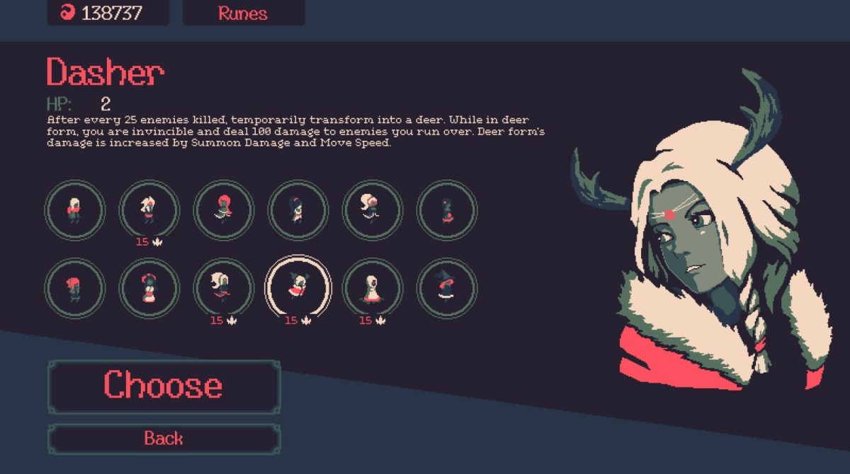 Dasher, the pagan-like deergirl, from 20 Minutes Till Dawn.