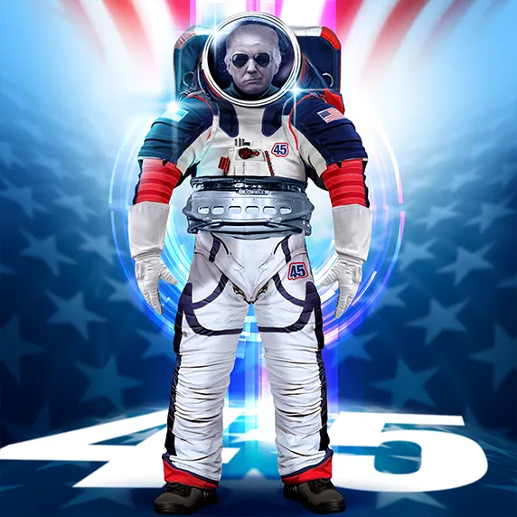 Donald Trump as an astronaut.