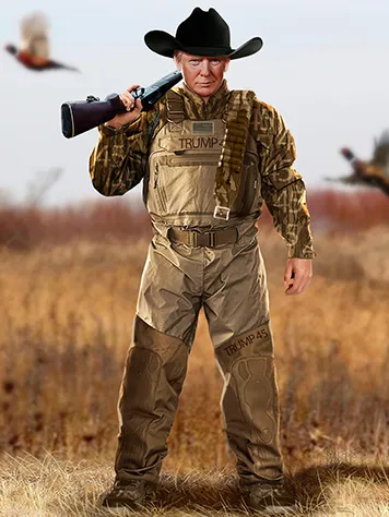 Donald Trump as a hunter.