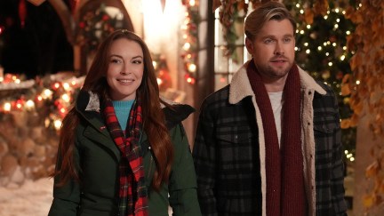 Lindsay Lohan and Chord Overstreet in 'Falling for Christmas'