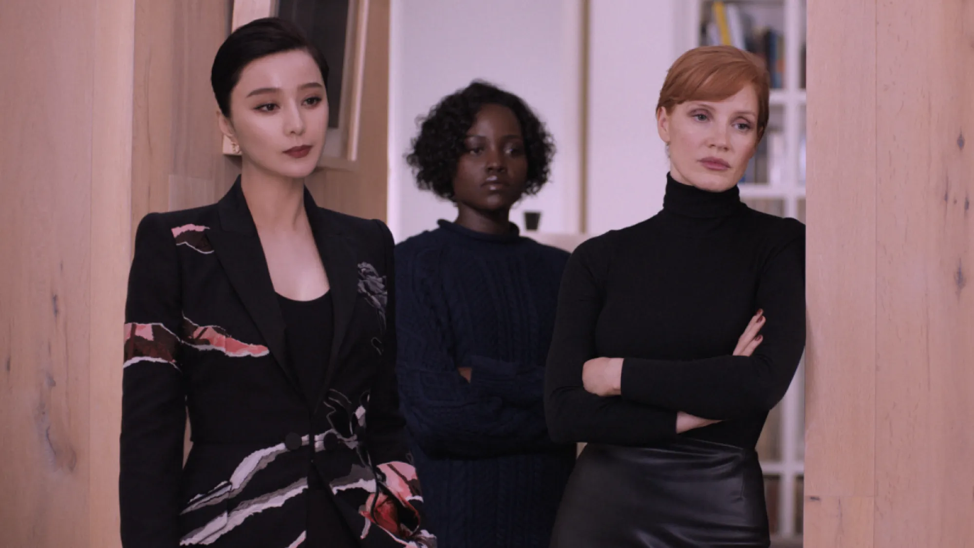 Fan Bingbing, Lupita Nyong'o, and Jessica Chastain as secret agents in The 355