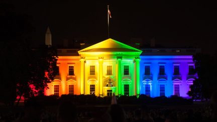 The White House is lit up in rainbow colors to celebrate the Supreme Court's opinion legalizing gay marriage in all 50 states.