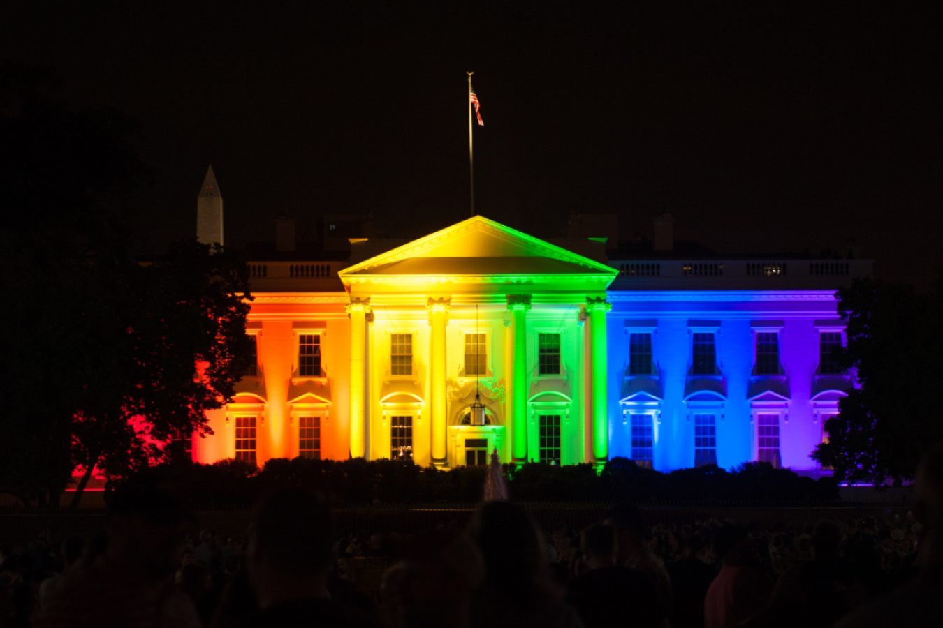 The White House is lit up in rainbow colors to celebrate the Supreme Court's opinion legalizing gay marriage in all 50 states. 