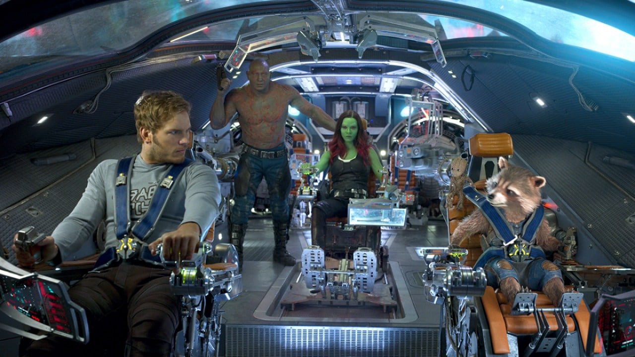 The Guardians in a ship in Guardians of the Galaxy Vol. 3