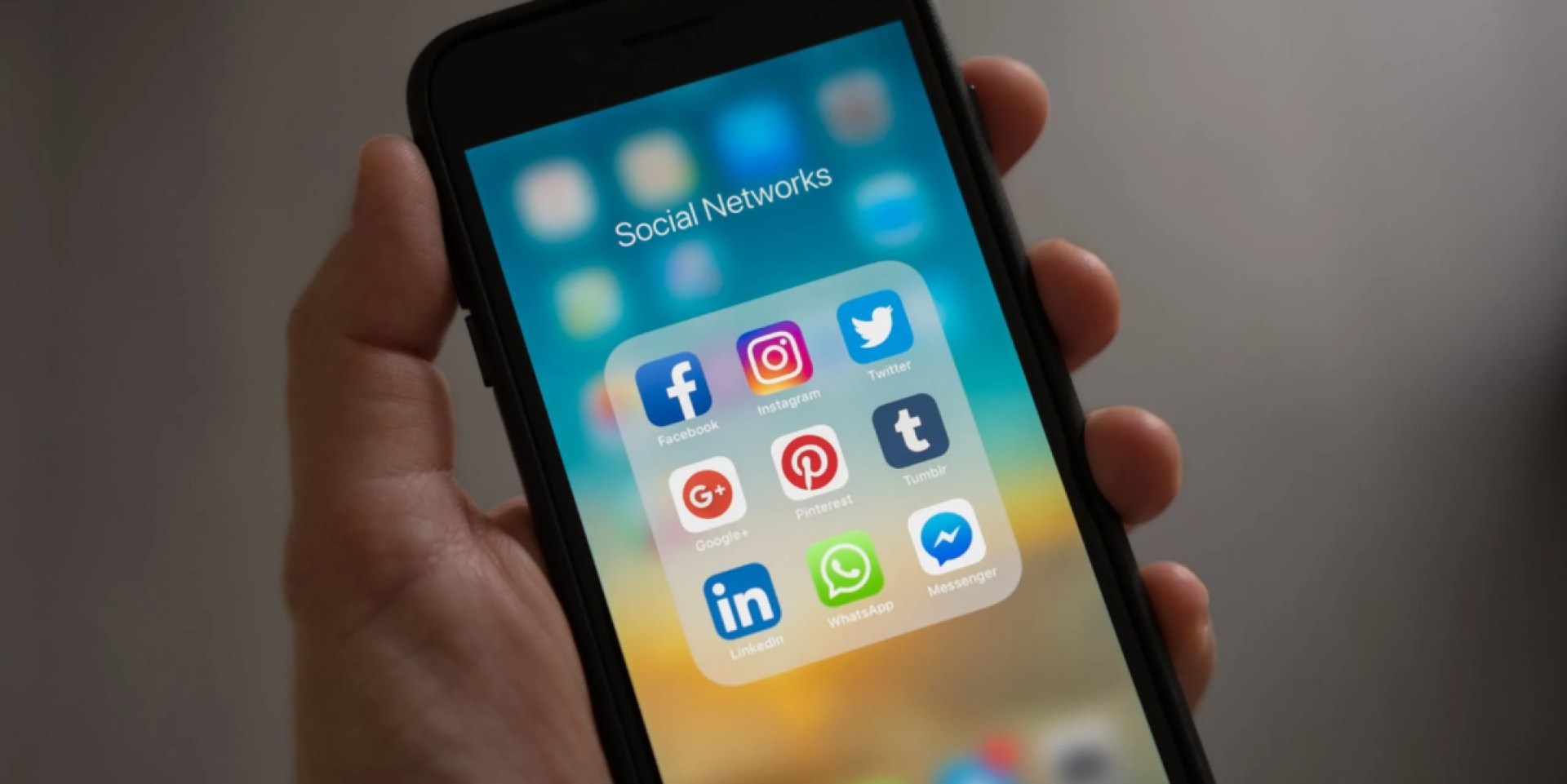 Social media app and accounts on an iPhone