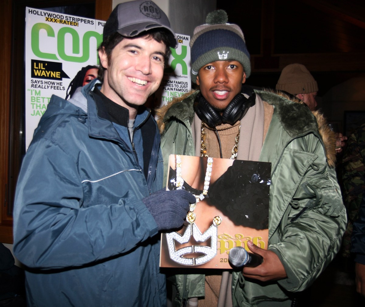 Tom from Myspace posing with Nick Cannon