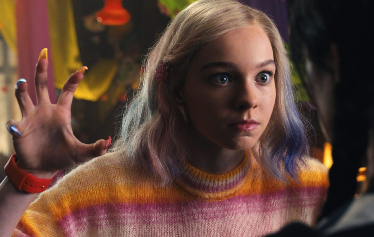 Enid (Emma Myers) baring her colorful claws in 'Wednesday'
