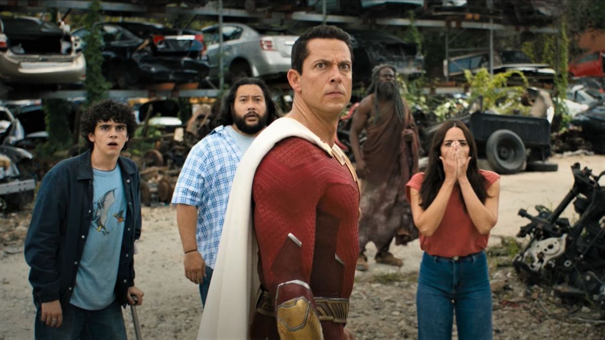 Zachary Levi as Shazam and Jack Dylan Grazer as Freddy in 'Shazam! Fury of the Gods'