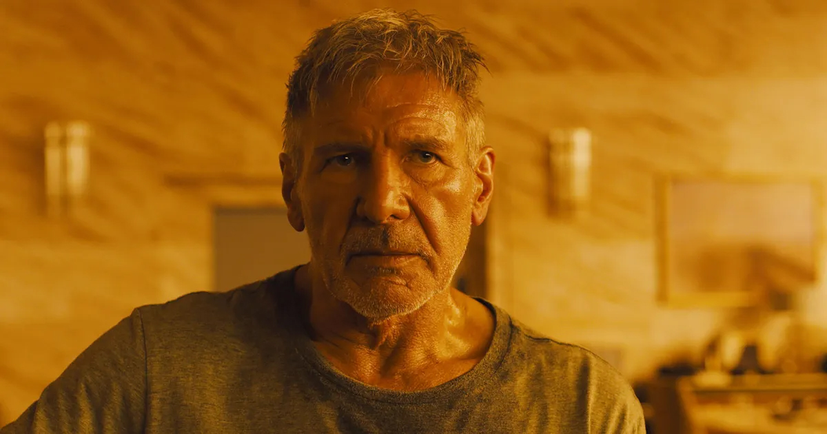 Harrison Ford looking sweaty in Blade Runner 2049