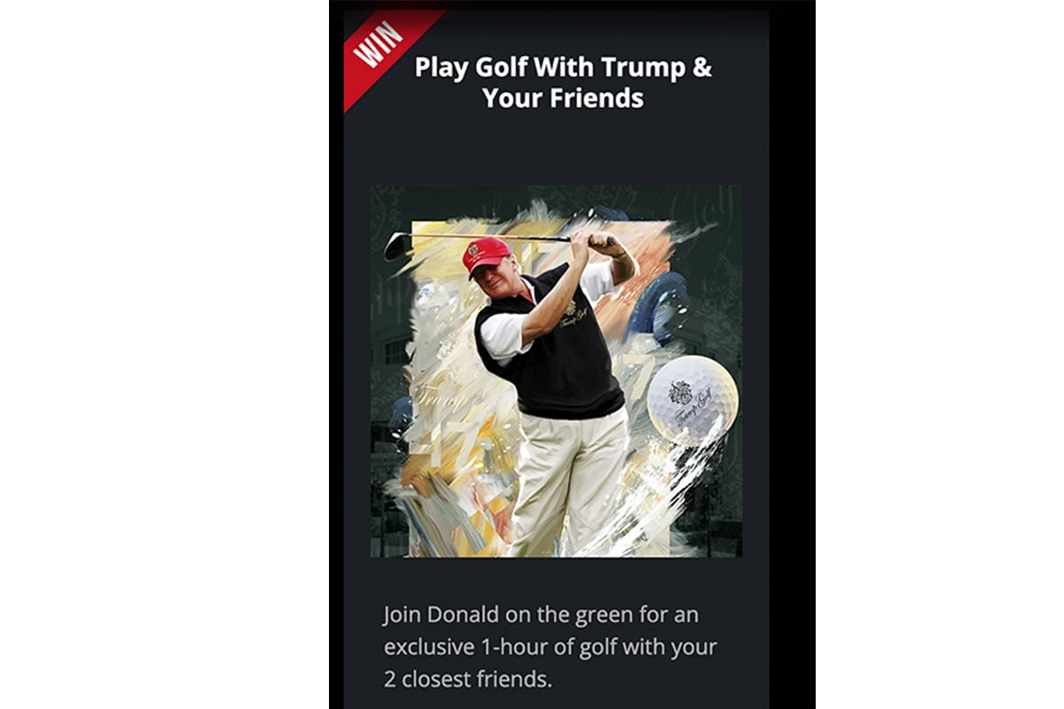 Trump being bad at golf in NFT form