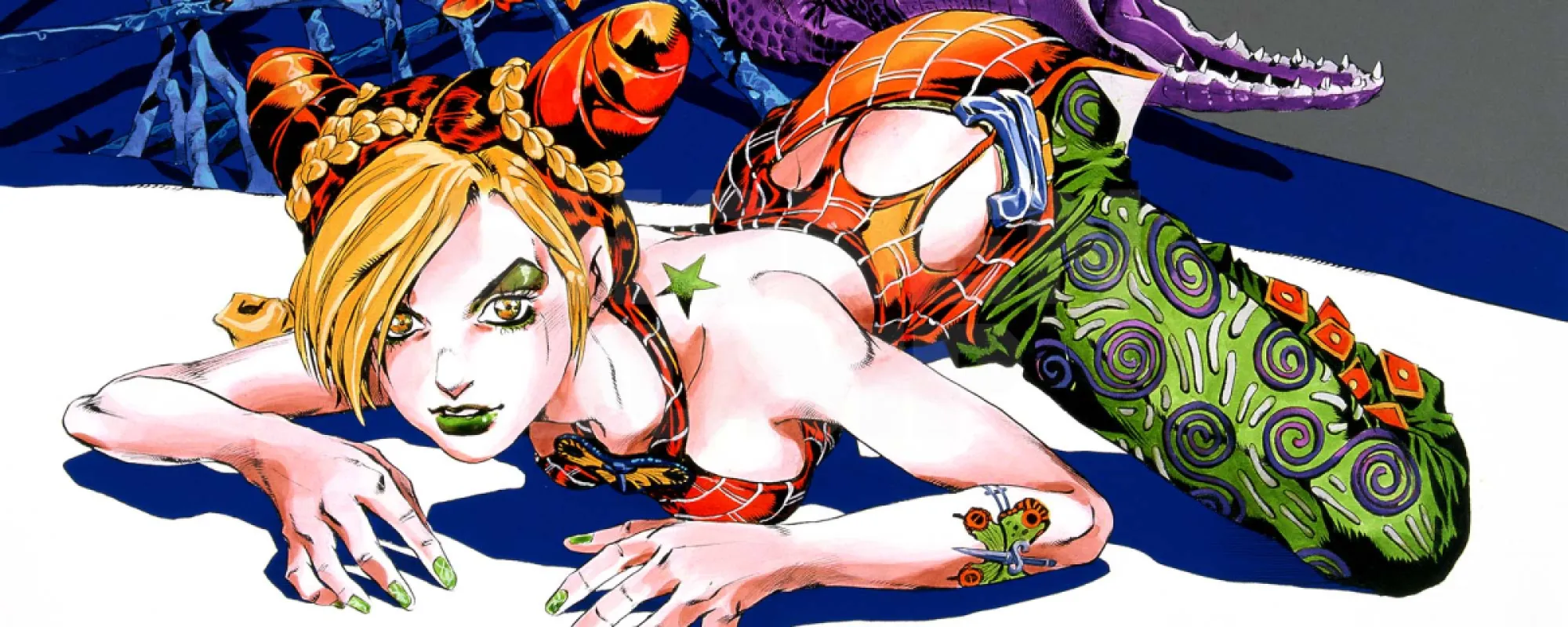 Jolyne in a panel from the manga 'Stone Ocean'