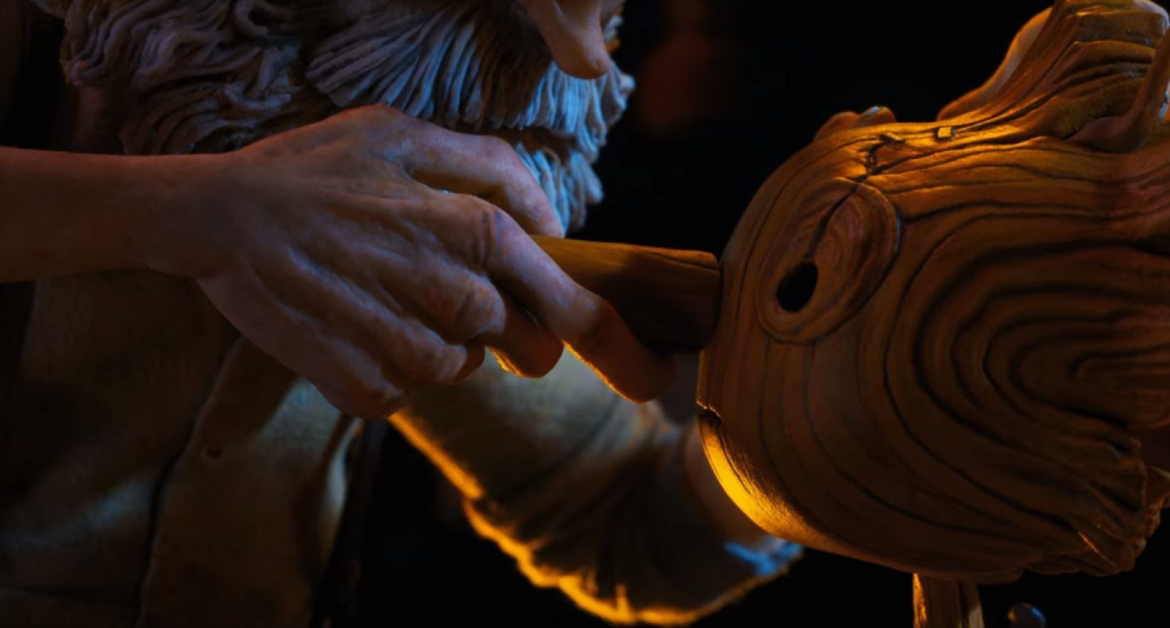 Pinocchio being made. Image: Netflix.