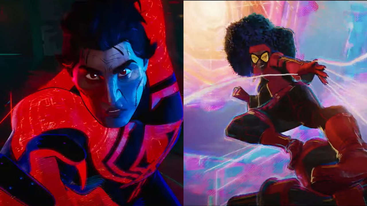 Miguel O'Hara and Jessica Drew in the trailer for 'Across the Spider-Verse'