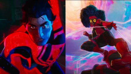 Miguel O'Hara and Jessica Drew in the trailer for 'Across the Spider-Verse'
