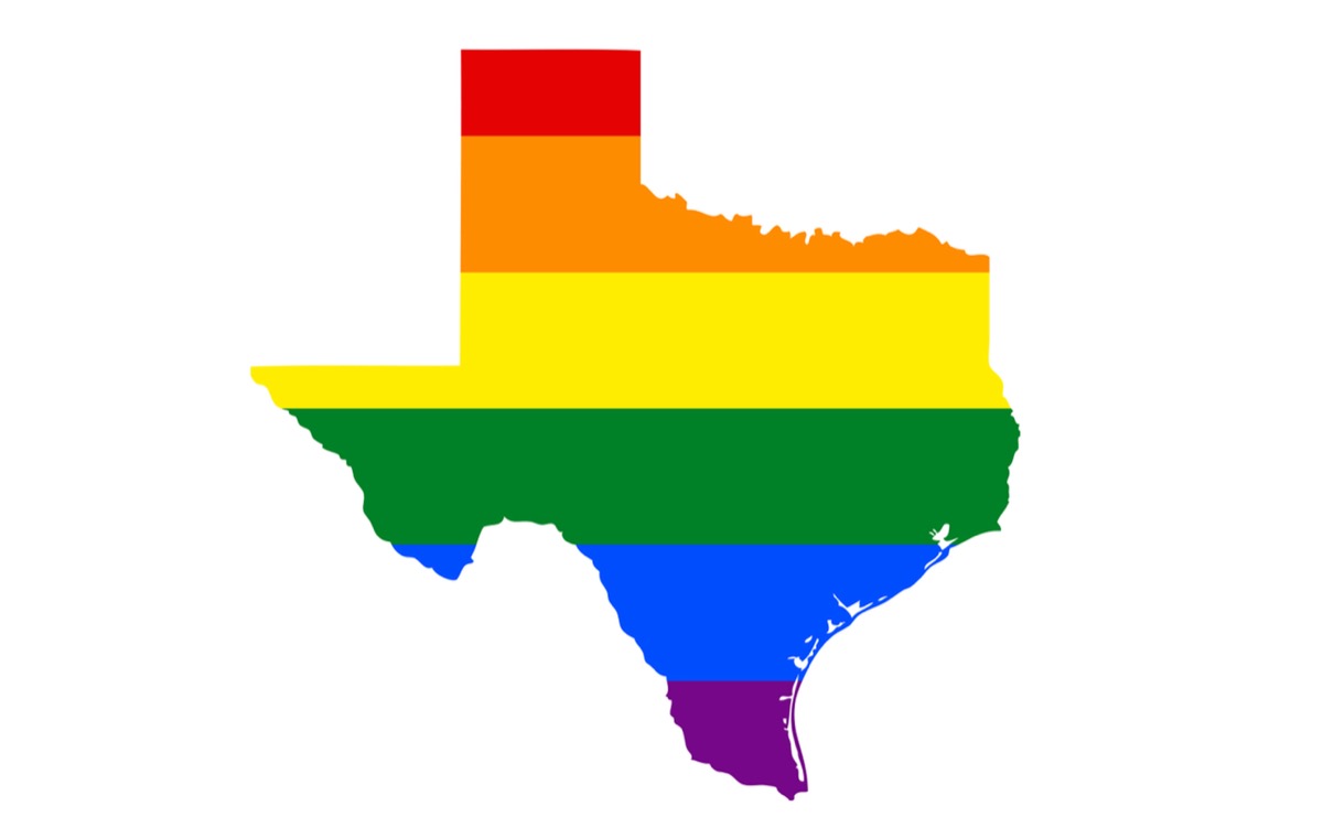 Texas, but in rainbow pride colors.