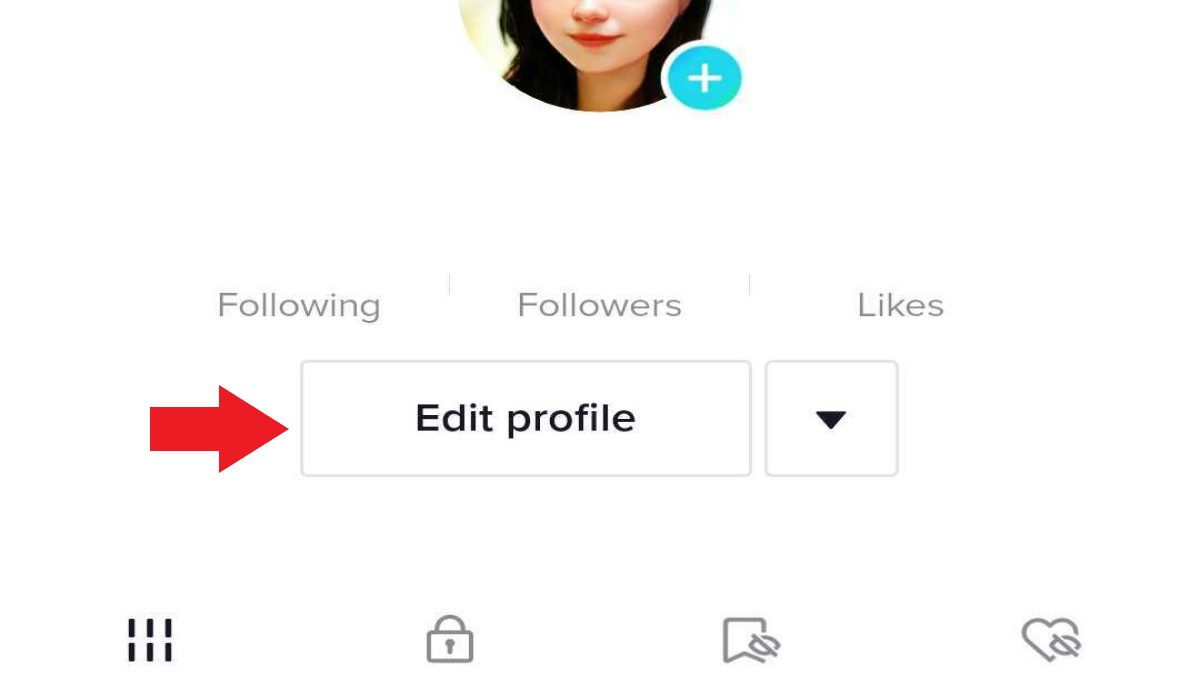 Edit profile button in TikTok app