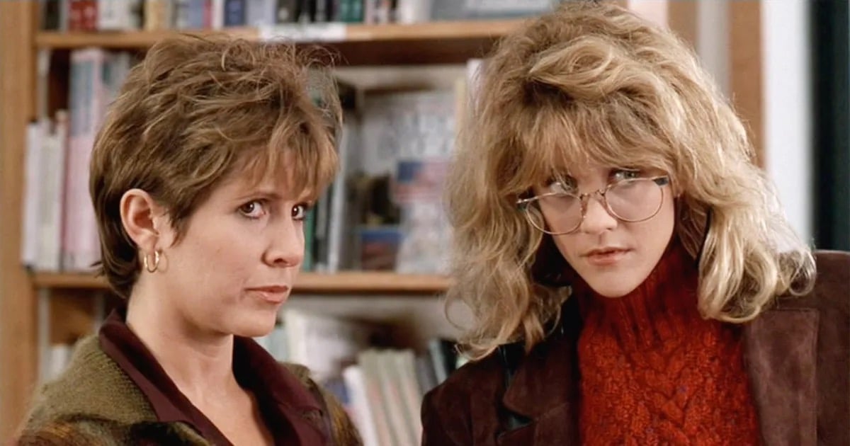 When Harry Met Sally movie still with Carrie Fisher and Meg Ryan.