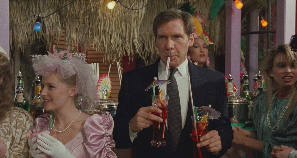Harrison Ford drinking cocktails