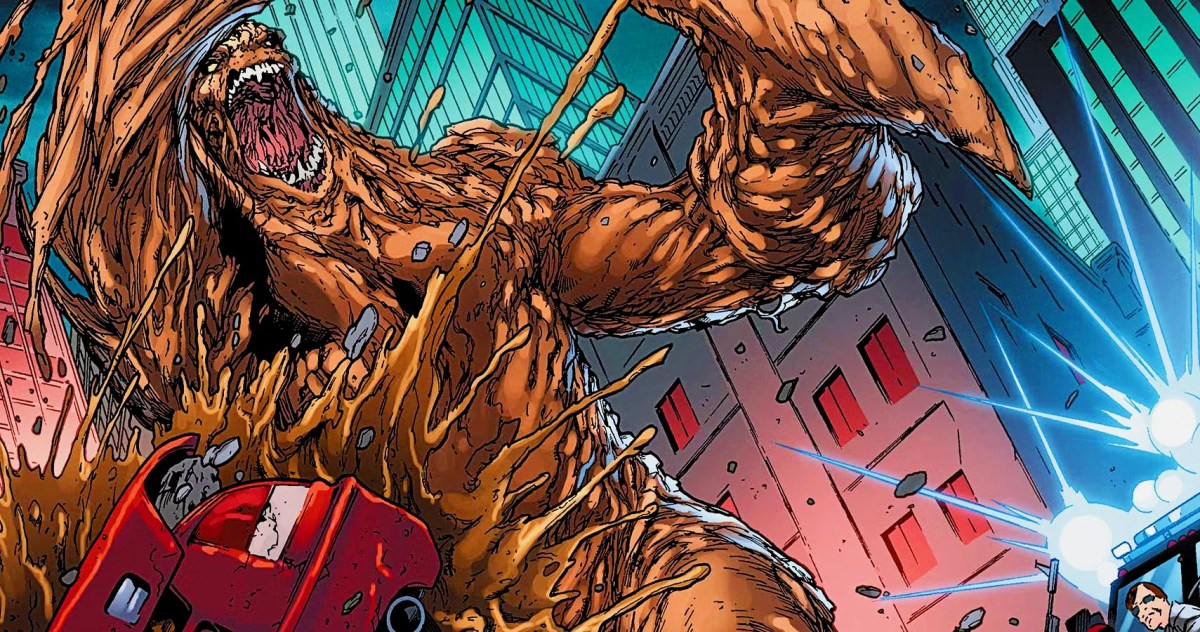 Basil Karlo as Clayface destroying a car in DC Comics