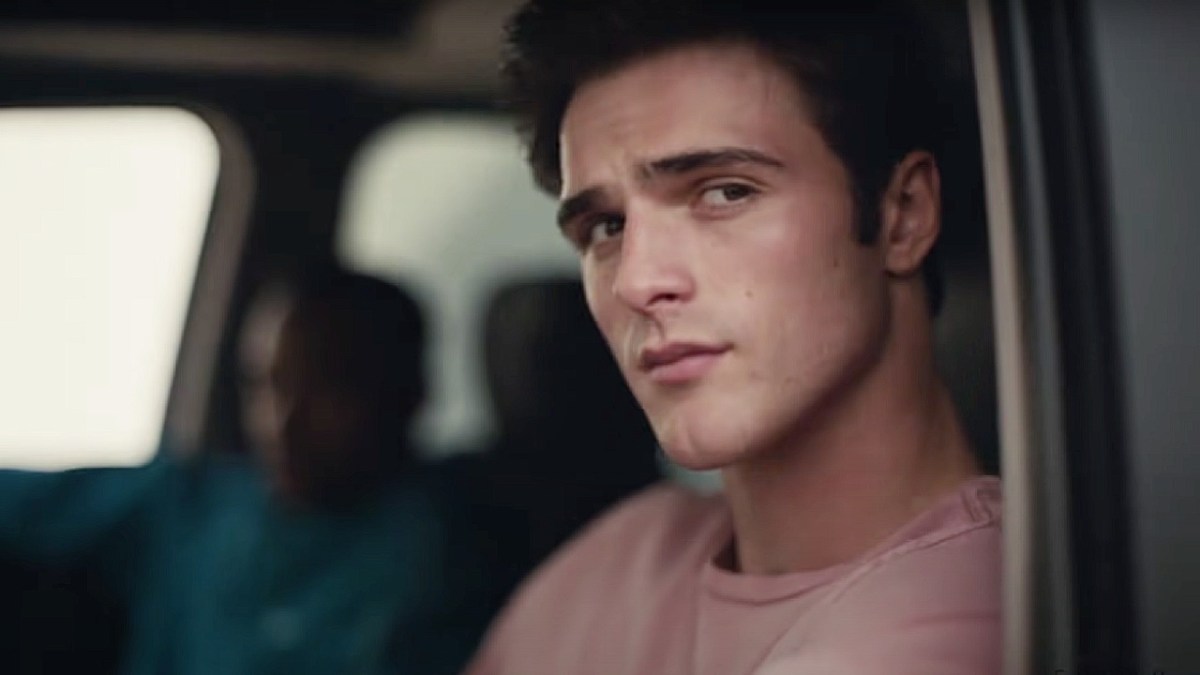 Jacob Elordi in a car as Nate Jacobs in Euphoria