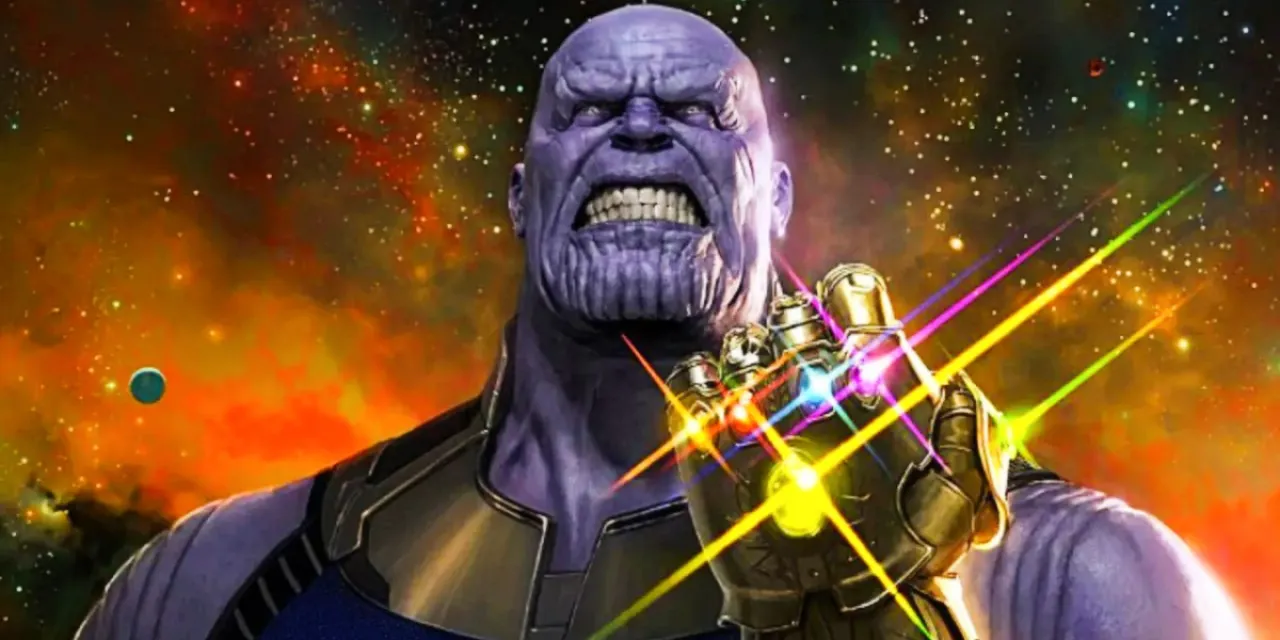 Josh Brolin as Thanos wearing the Infinity Gauntlet in Avengers: Infinity War