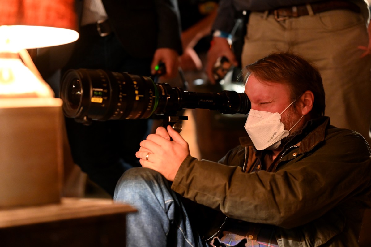 Rian Johnson filming Poker Face