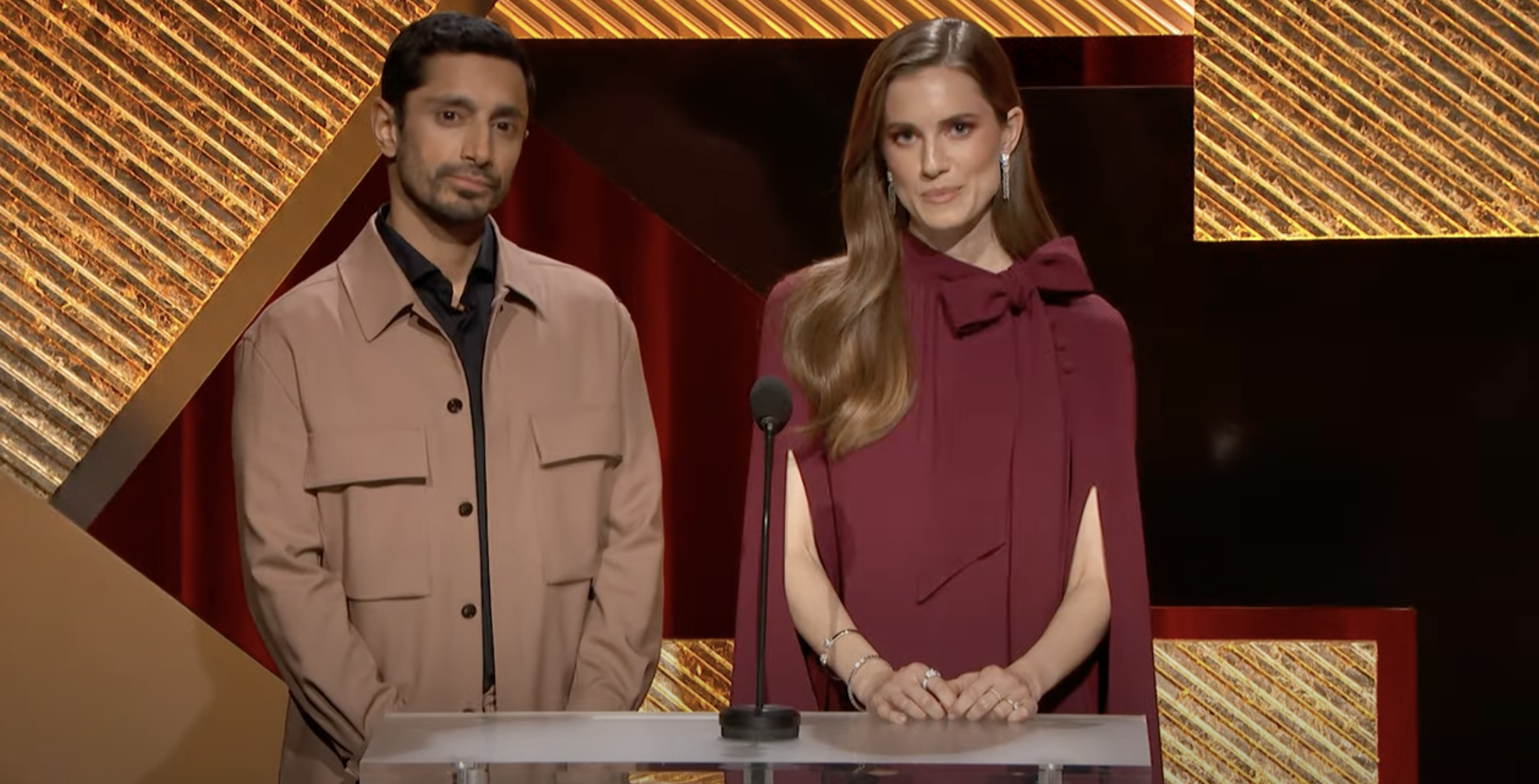 Riz Ahmed and Allison Williams hosting the Oscars 2023