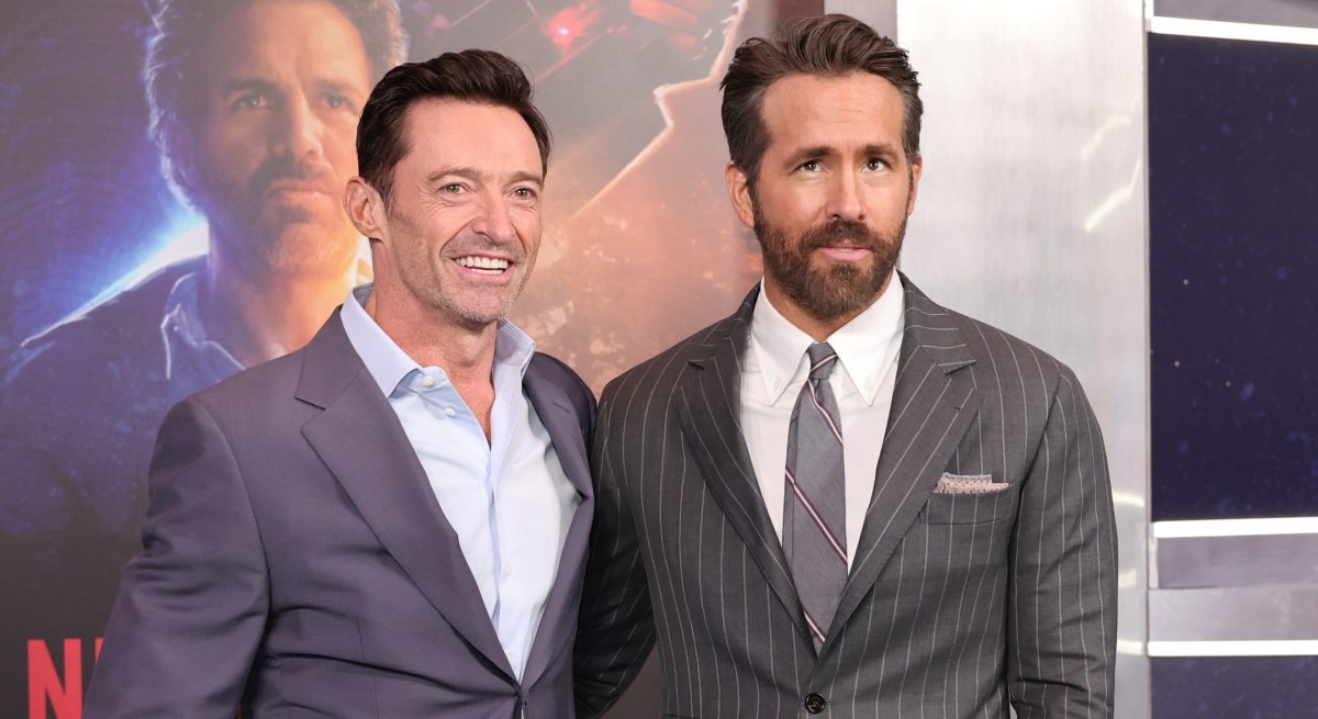 Hugh Jackman and Ryan Reynolds at the premiere on 'The Adam Project'