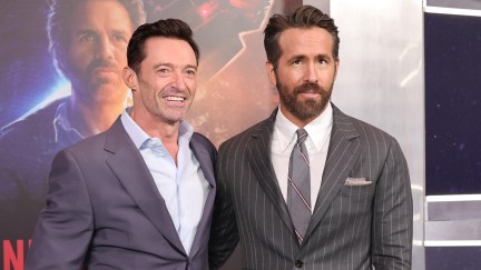 Hugh Jackman and Ryan Reynolds at the premiere on 'The Adam Project'