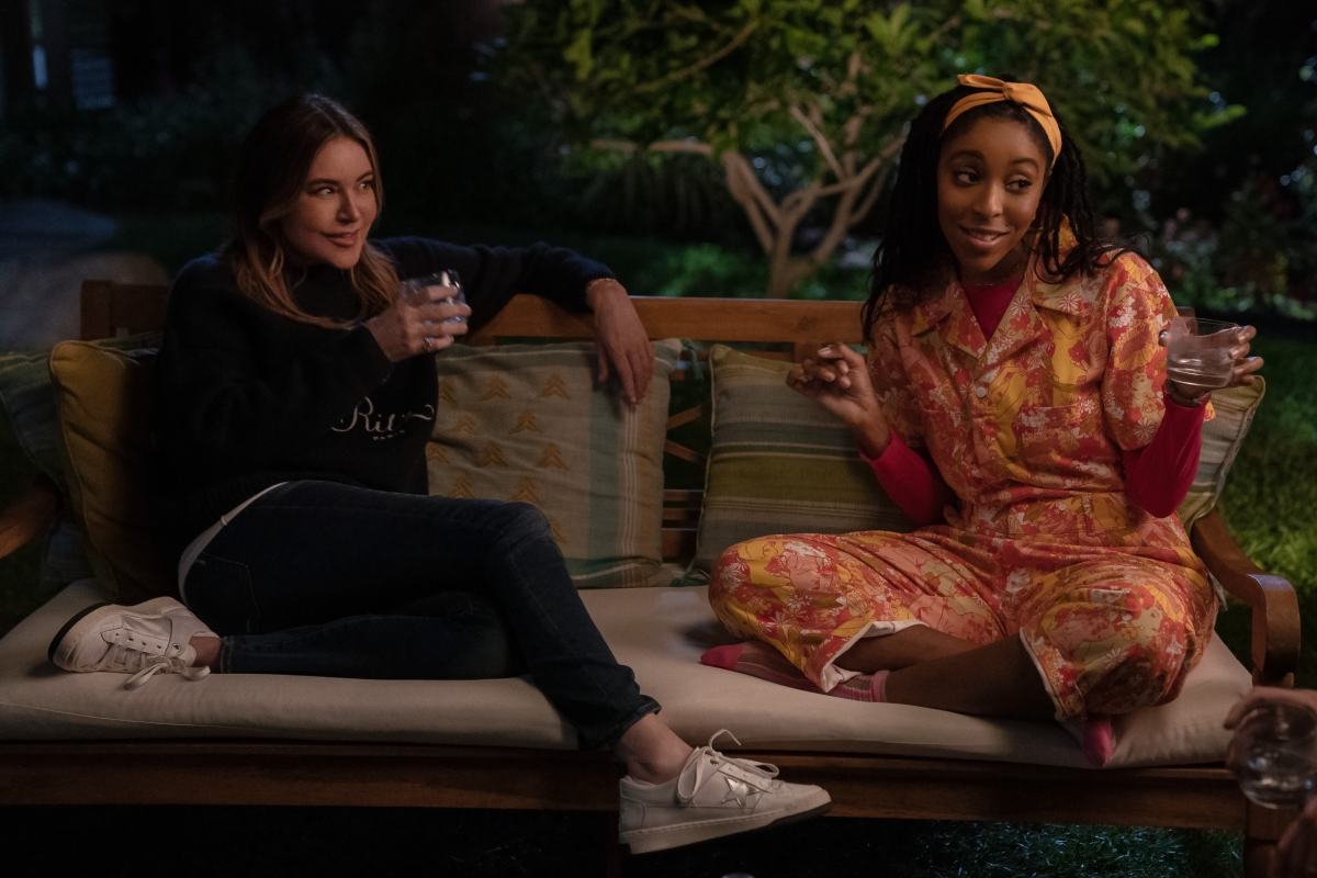 jessica williams and christa miller drinking together in shrinking