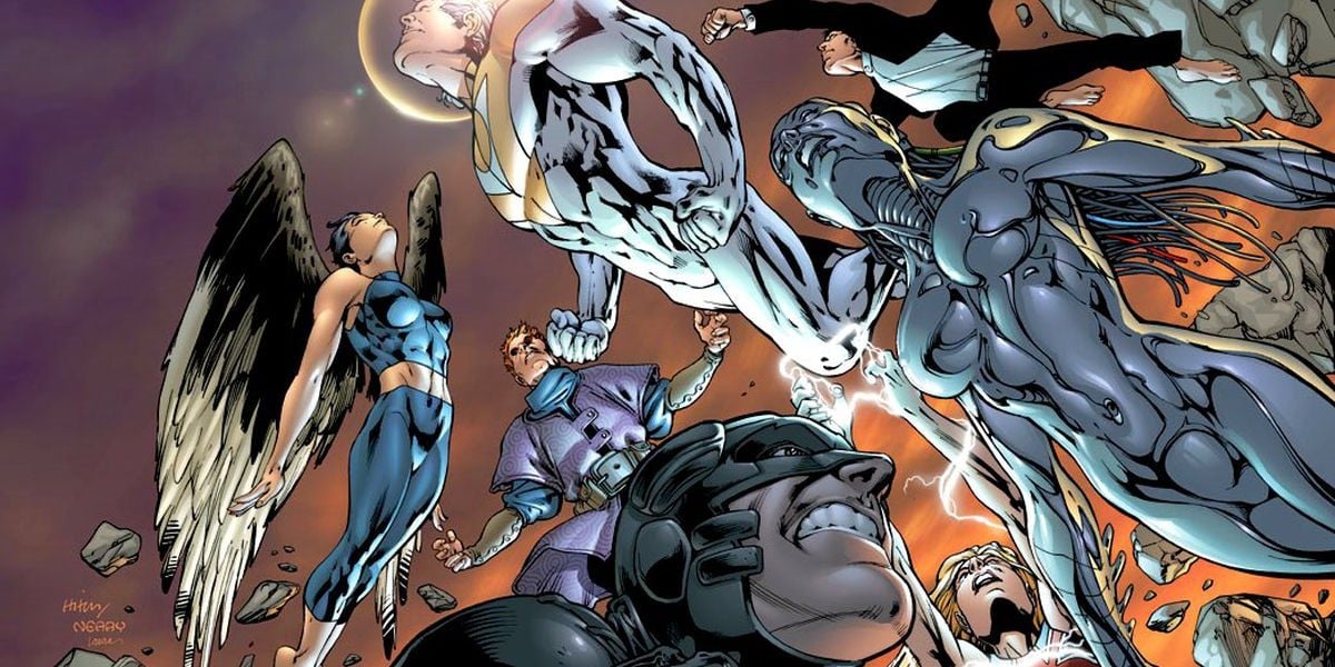 The Authority superhero team seen in action in Wildstorm Comics