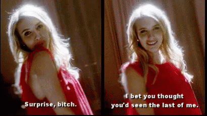 Emma Roberts saying surprise, bitch in american horror story