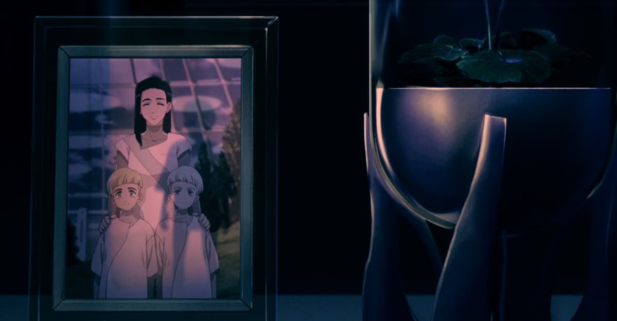 Photo of Vash, Knives, and Rem on the space ship while it still exists in Trigun Stampede