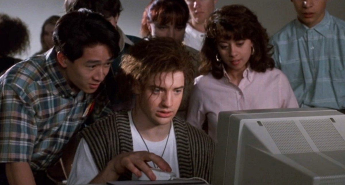Ke Huy Quan and Brendan Fraser in Encino Man