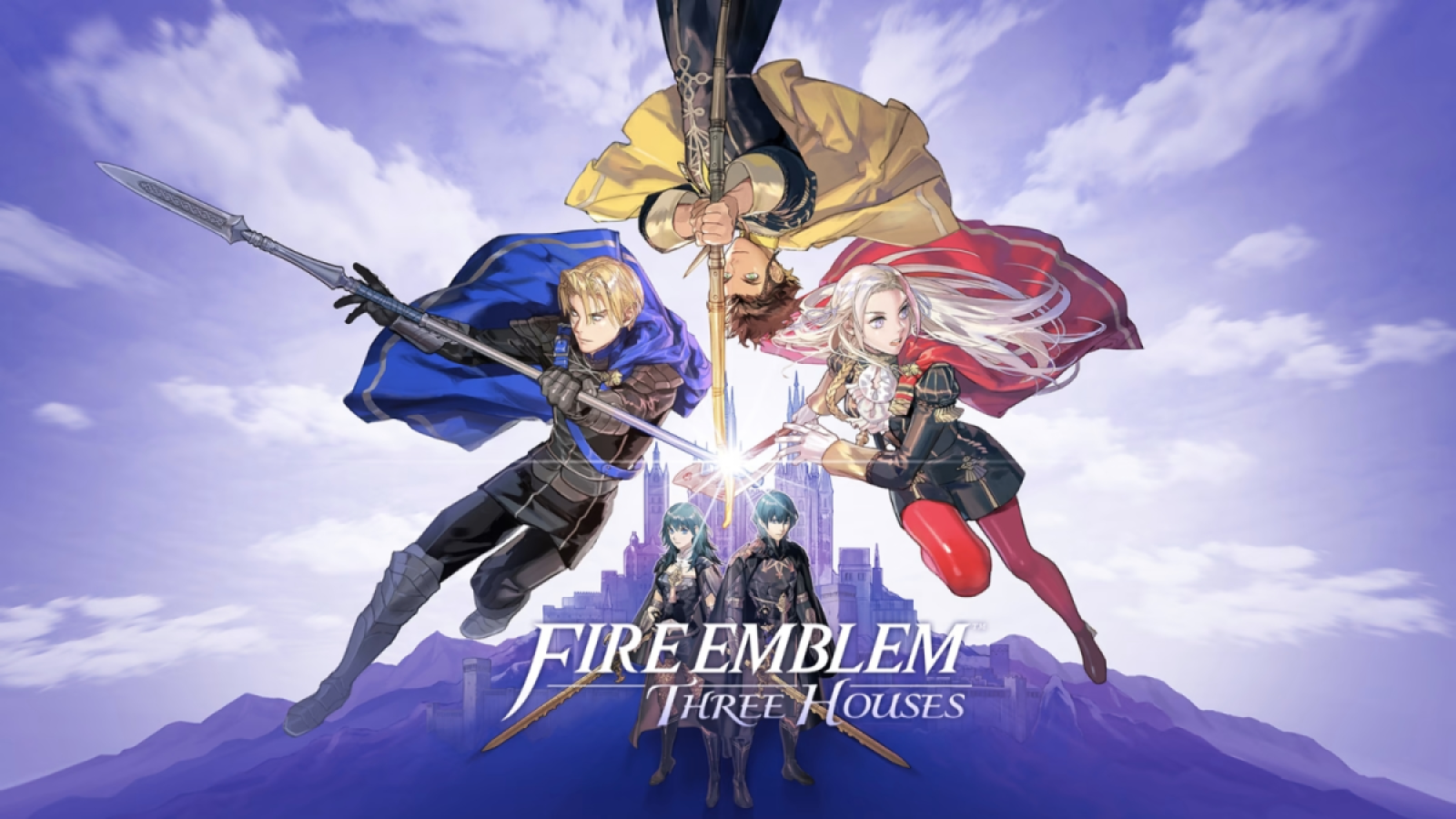 Fire Emblem: Three Houses characters in cover art