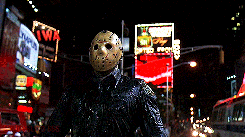 Jason chilling in NYC in Friday the 13th Part VIII: Jason Takes Manhattan