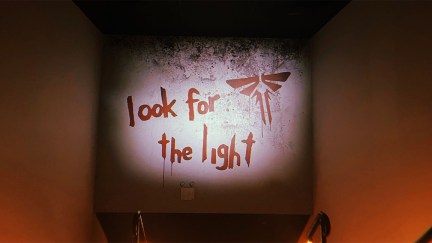 a sign that said look for the light at the nyc event for the last of us