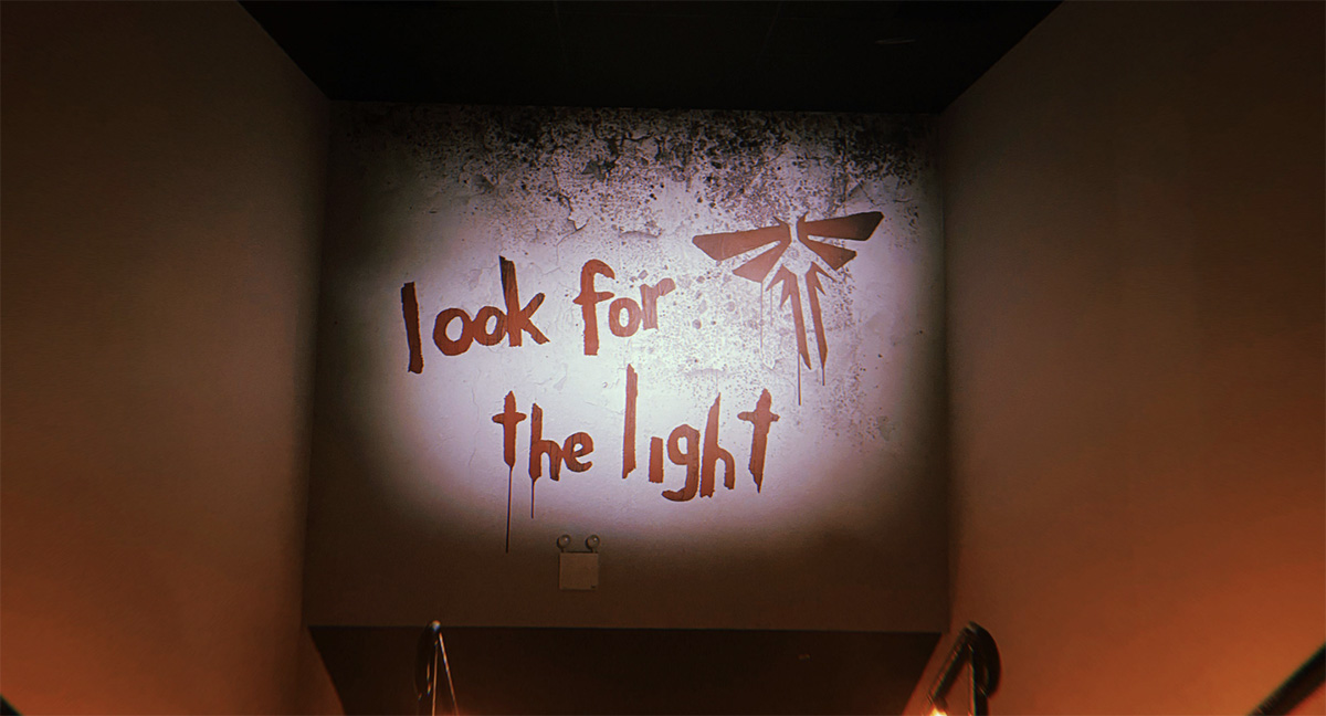 a sign that said look for the light at the nyc event for the last of us