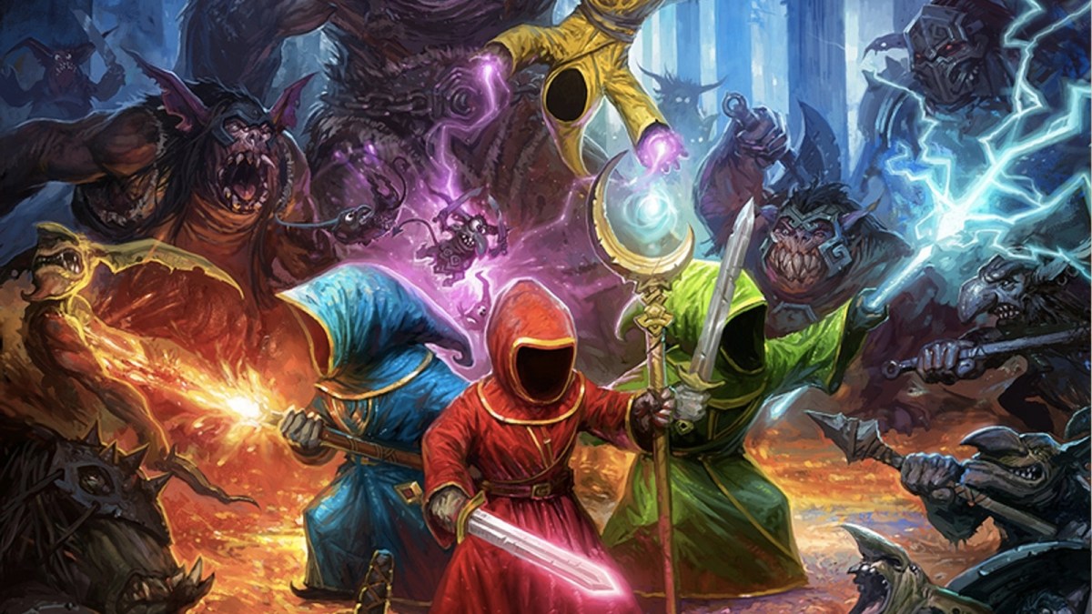 Magicka's characters fighting with magical powers