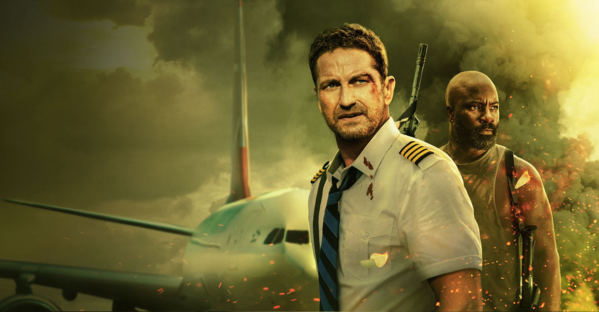 Gerard Butler and Mike Coulter in Plane