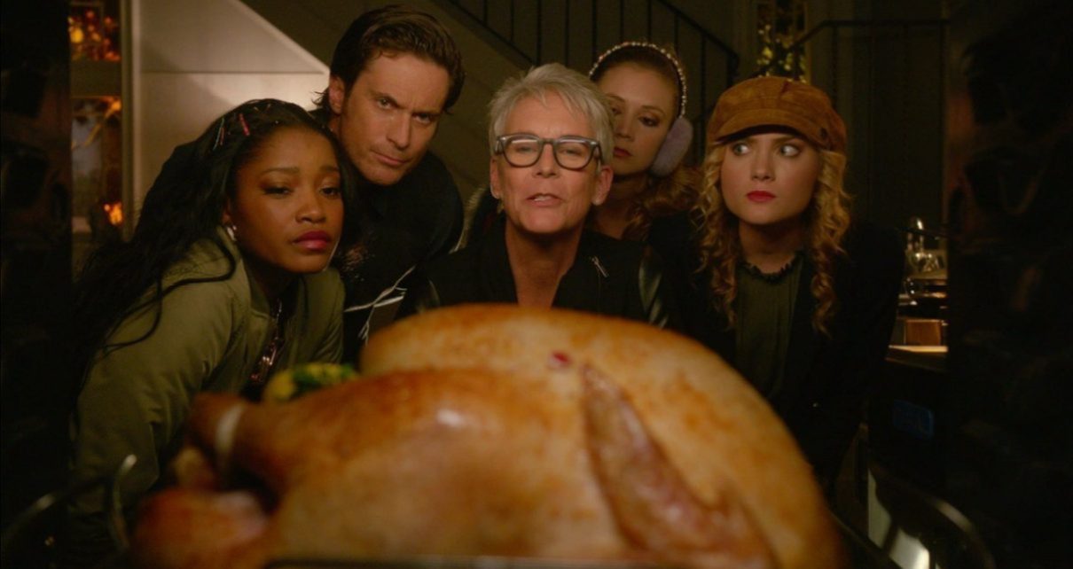 Everyone admiring the turkey in Scream Queens season 1