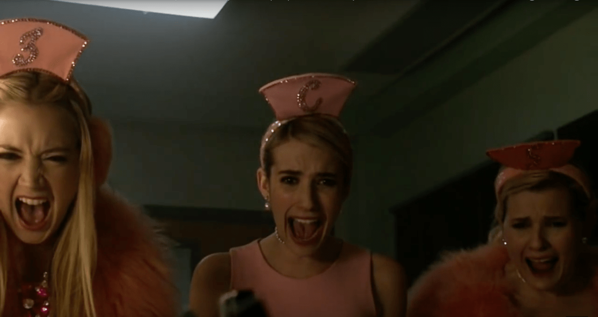 The Chanels freaking out in the hospital in Scream Queens season 2