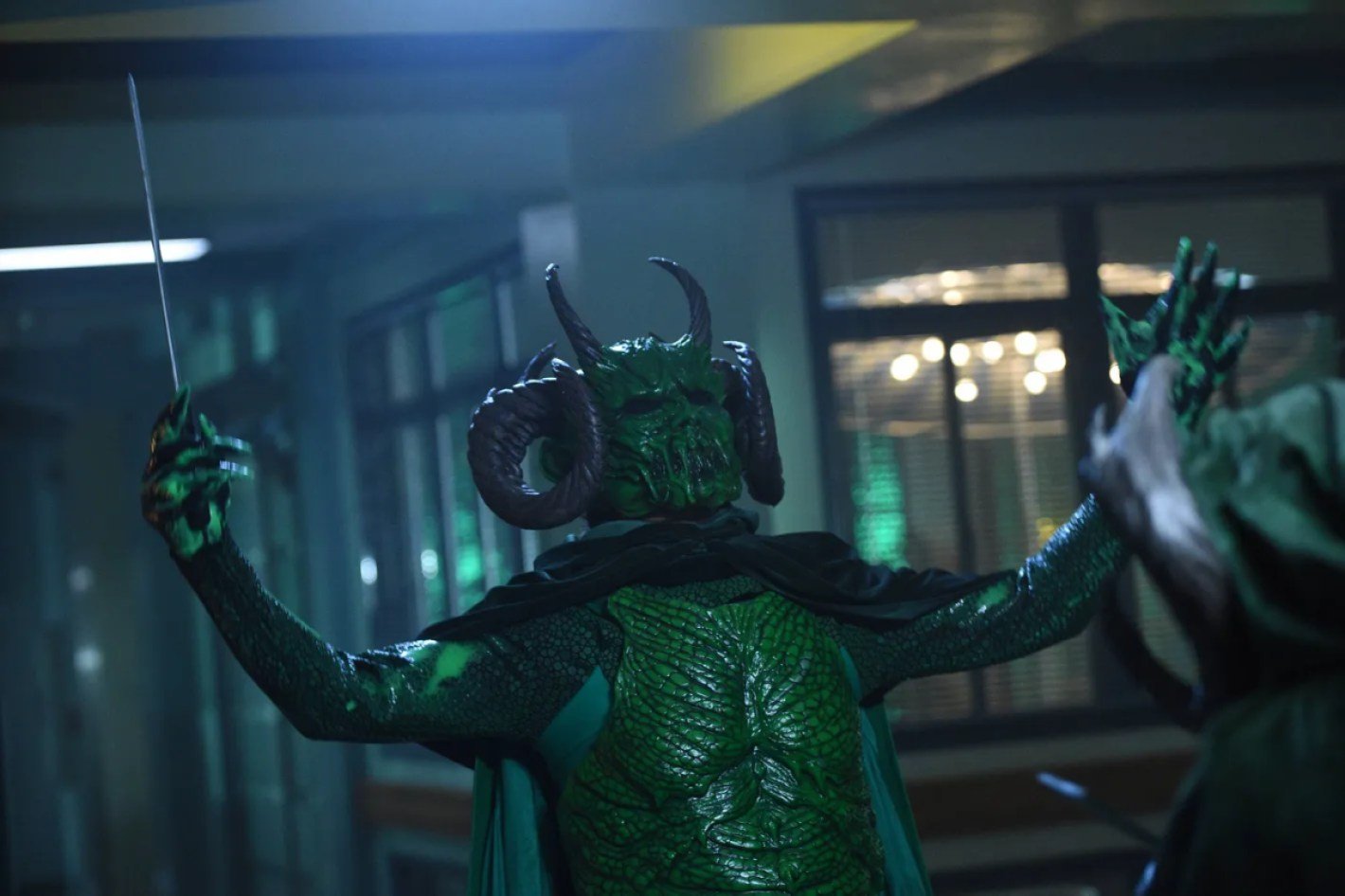 The Green Meanie being dramatic in Scream Queens s2