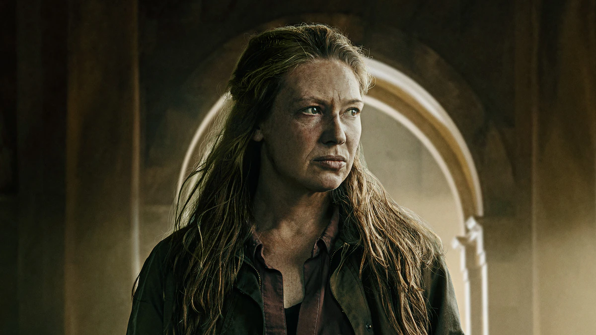 Tess (Anna Torv) with a wounded face in key art for 'The Last of Us'