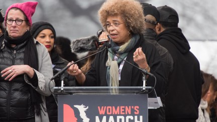 Angela Davis attends the Women's March in Washington.