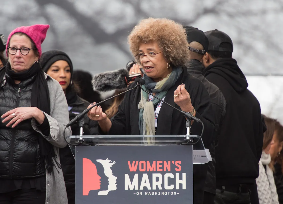 Angela Davis attends the Women's March in Washington.
