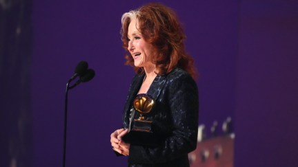 Bonnie Raitt accepts the award for Song of the Year at the 65th annual Grammy Awards