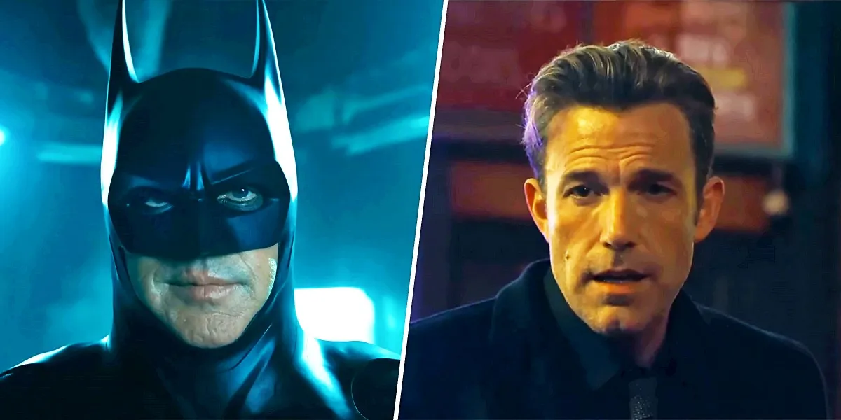 Michael Keaton as Batman and Ben Affleck as Bruce Wayne in The Flash trailer