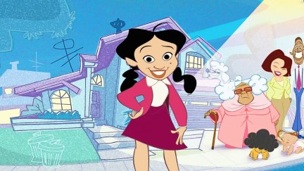 Kyla Pratt as Penny Proud with the rest of her family in The Proud Family: Louder and Prouder