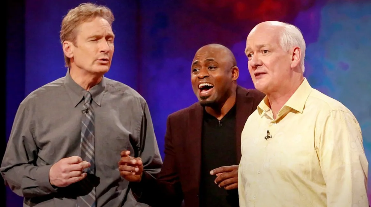 Ryan Stiles, Colin Mochrie, and Wayne Brady in Whose Line Is It Anyway?